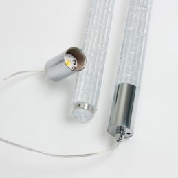 Designer Touch Decorative Pendant Light Chrome Crystal Column Cluster Ceiling Light