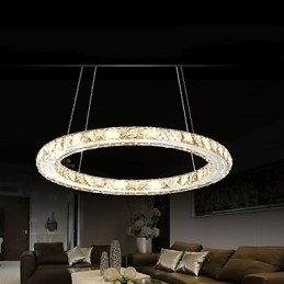 Designer Touch Decorative Crystal Pendant Light Lighting Lamps Modern Fixtures Amber K9 Crystal Round Single Ring 30CM