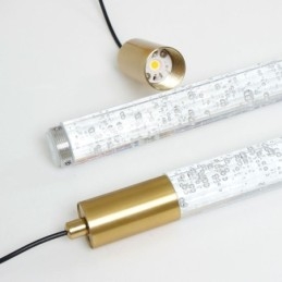 Designer Touch Decorative Pendant Light Copper Crystal Column Cluster Ceiling Light