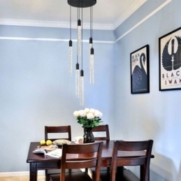 Designer Touch Decorative Pendant Light Black Crystal Column Cluster Ceiling Light