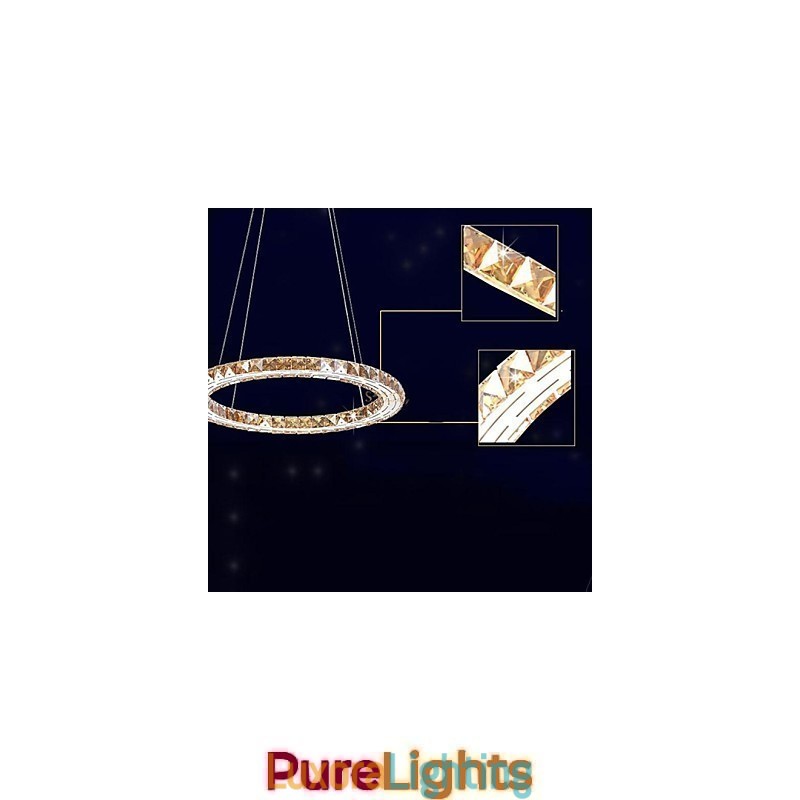 Designer Touch Decorative Crystal Pendant Light Lighting Lamps Modern Fixtures Amber K9 Crystal Round Single Ring 30CM