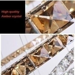 Designer Touch Decorative Crystal Pendant Light Lighting Lamps Modern Fixtures Amber K9 Crystal Round Single Ring 30CM