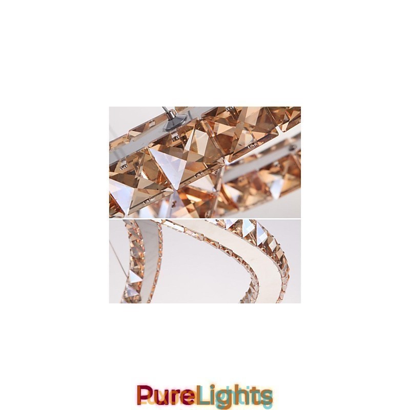 Designer Touch Decorative Crystal Pendant Light Lighting Lamps Modern Fixtures Amber K9 Crystal Round Single Ring 30CM