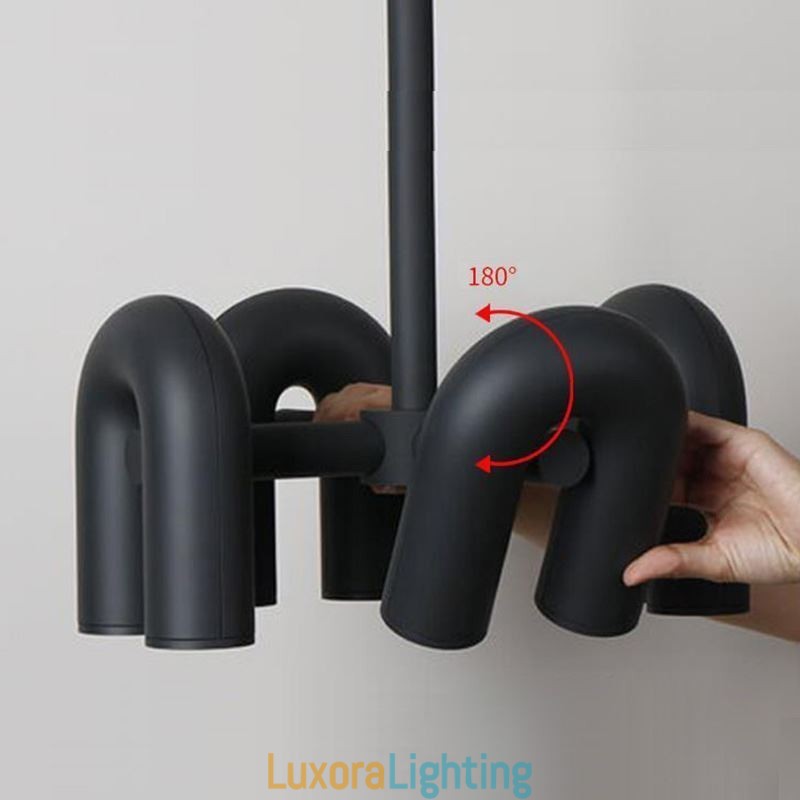 Designer Touch Decorative Pendant Light Round Wrought Iron U shaped Ceiling Light Rotating Shade