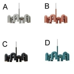 Designer Touch Decorative Pendant Light Round Wrought Iron U shaped Ceiling Light Rotating Shade