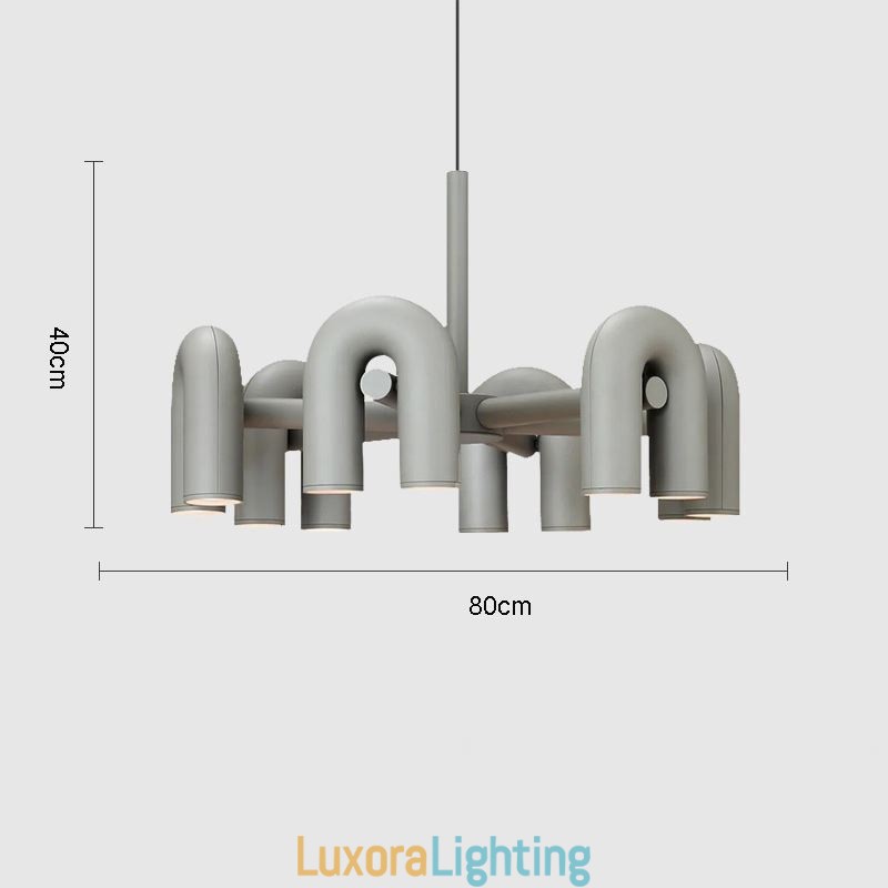 Designer Touch Decorative Pendant Light Round Wrought Iron U shaped Ceiling Light Rotating Shade