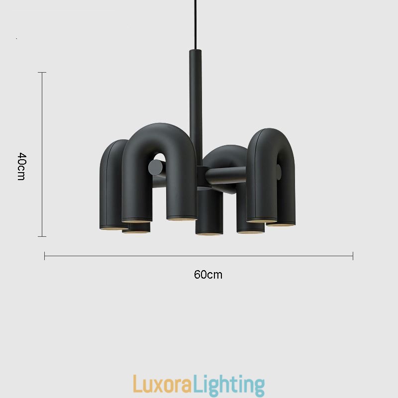 Designer Touch Decorative Pendant Light Round Wrought Iron U shaped Ceiling Light Rotating Shade