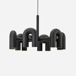 Designer Touch Decorative Pendant Light Round Wrought Iron U shaped Ceiling Light Rotating Shade