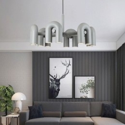 Designer Touch Decorative Pendant Light Round Wrought Iron U shaped Ceiling Light Rotating Shade