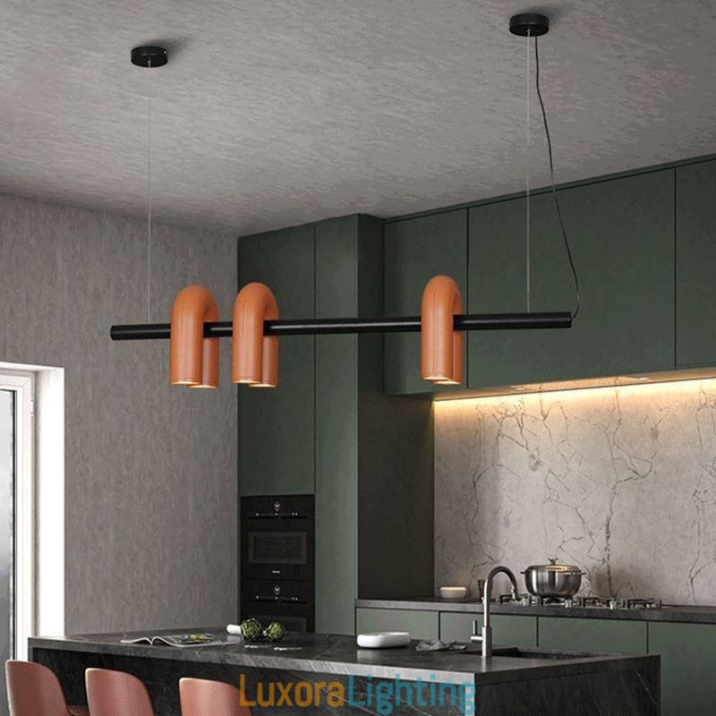 Designer Touch Decorative Ceiling Light Wrought Iron U shaped Pendant Light Rotating Shade