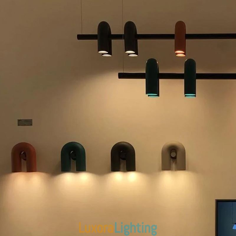 Designer Touch Decorative Ceiling Light Wrought Iron U shaped Pendant Light Rotating Shade