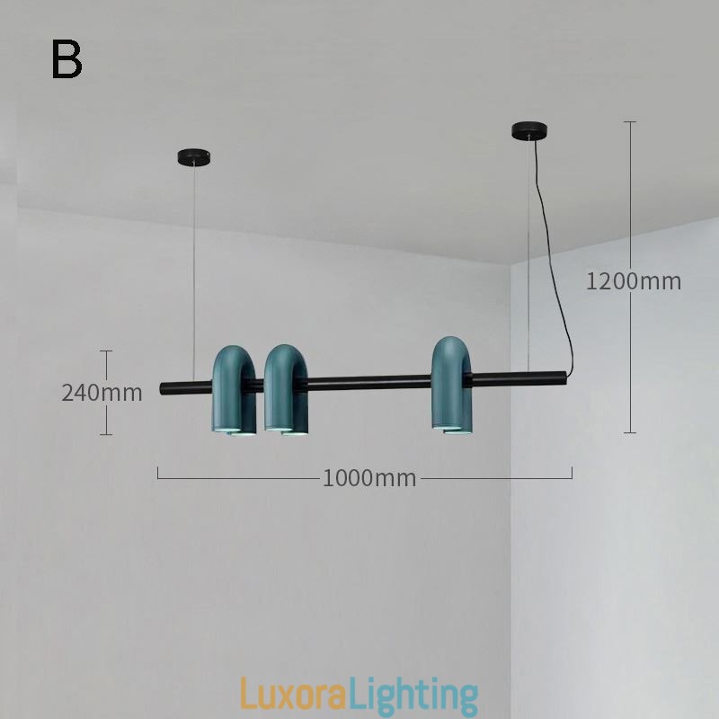 Designer Touch Decorative Ceiling Light Wrought Iron U shaped Pendant Light Rotating Shade