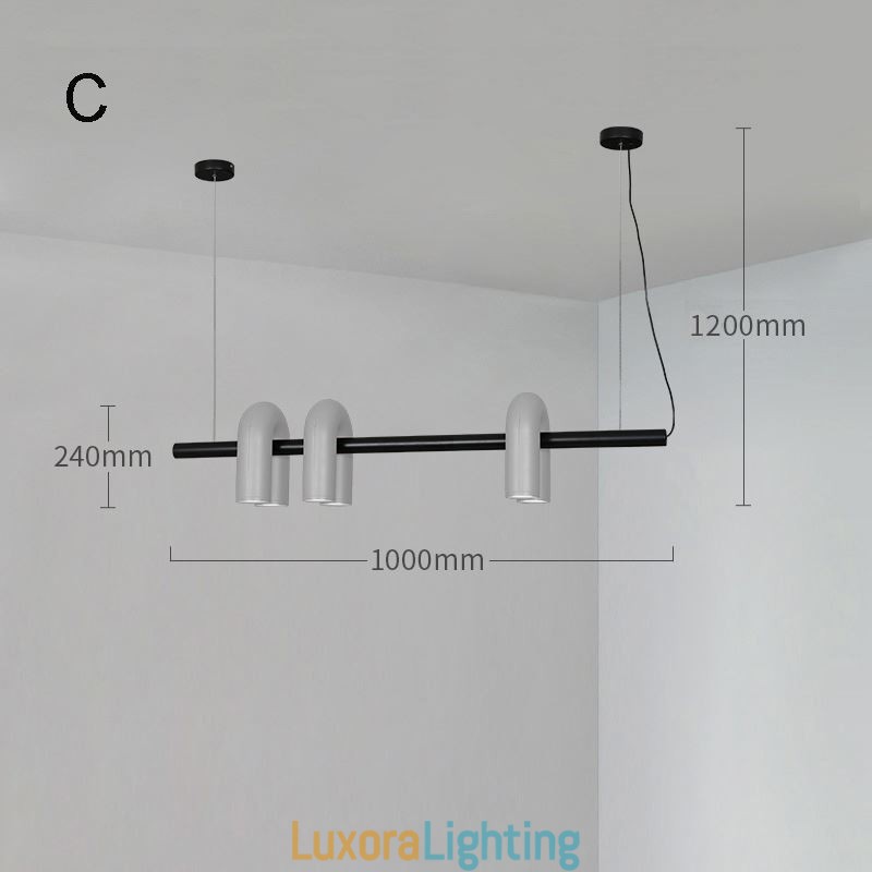 Designer Touch Decorative Ceiling Light Wrought Iron U shaped Pendant Light Rotating Shade