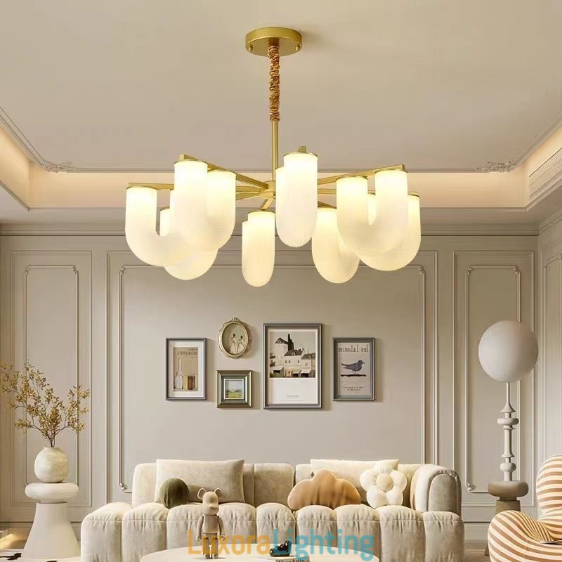 Designer Touch Decorative U Shaped Chandelier French Cream Style Pendant Light