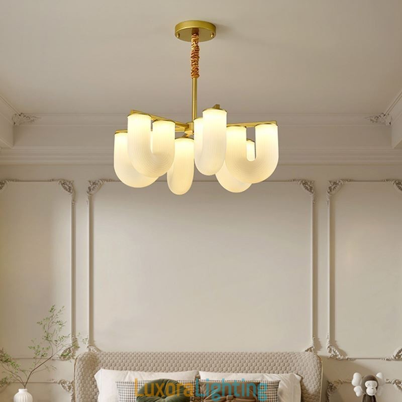 Designer Touch Decorative U Shaped Chandelier French Cream Style Pendant Light