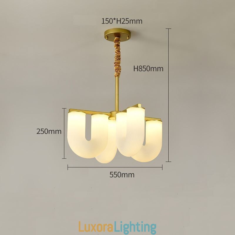 Designer Touch Decorative U Shaped Chandelier French Cream Style Pendant Light