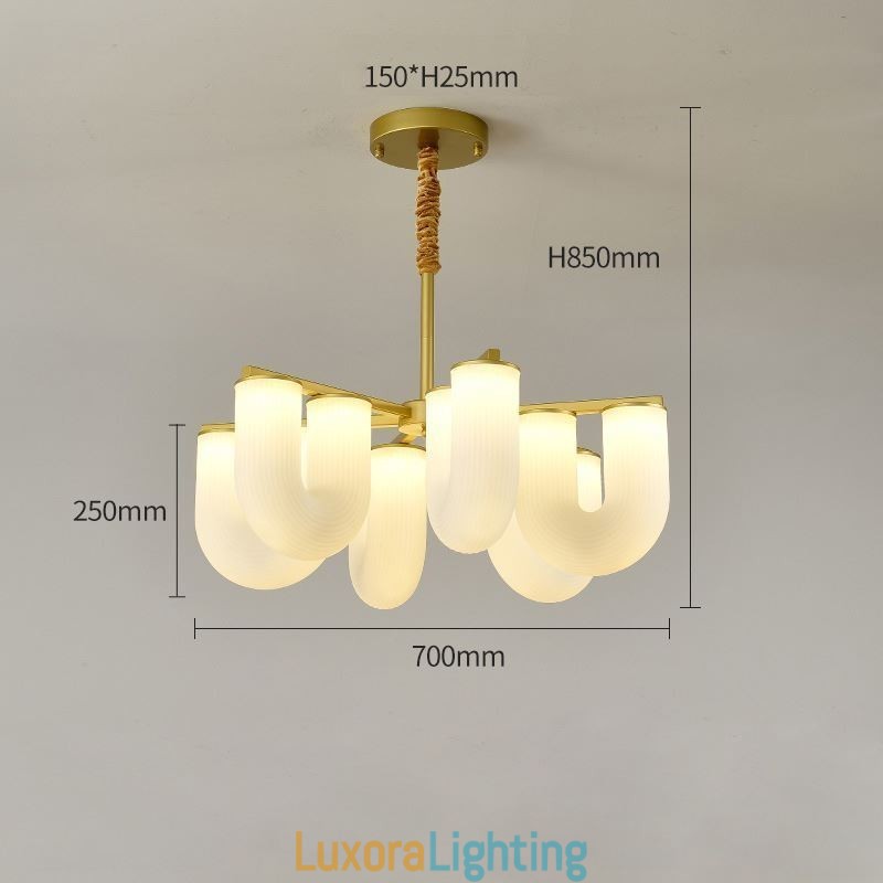 Designer Touch Decorative U Shaped Chandelier French Cream Style Pendant Light
