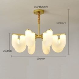 Designer Touch Decorative U Shaped Chandelier French Cream Style Pendant Light