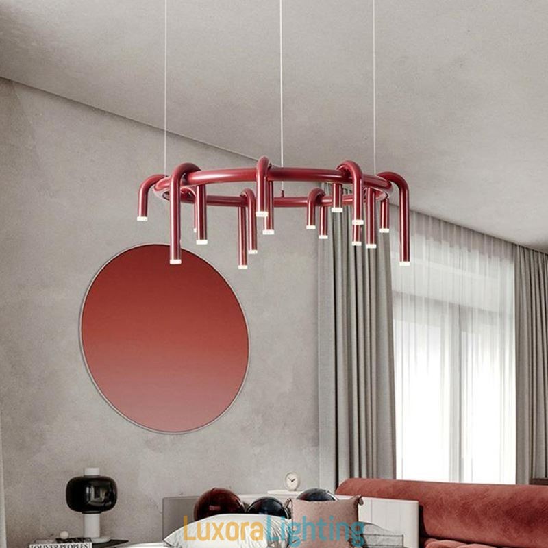 Designer Touch Decorative Ceiling Light Modern Nordic Duplex Building Circular U shaped Pendant Light