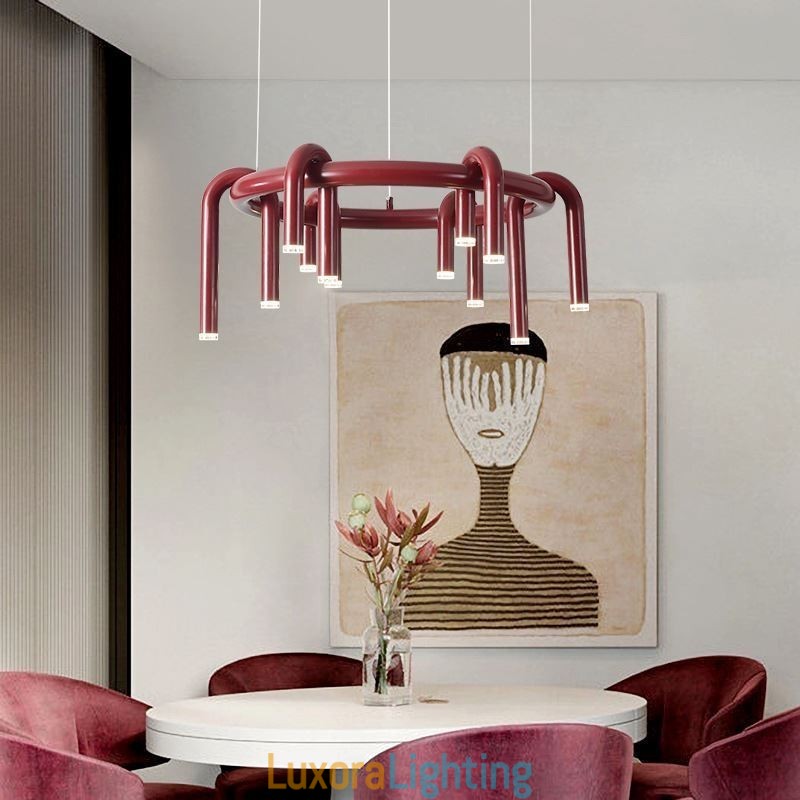 Designer Touch Decorative Ceiling Light Modern Nordic Duplex Building Circular U shaped Pendant Light