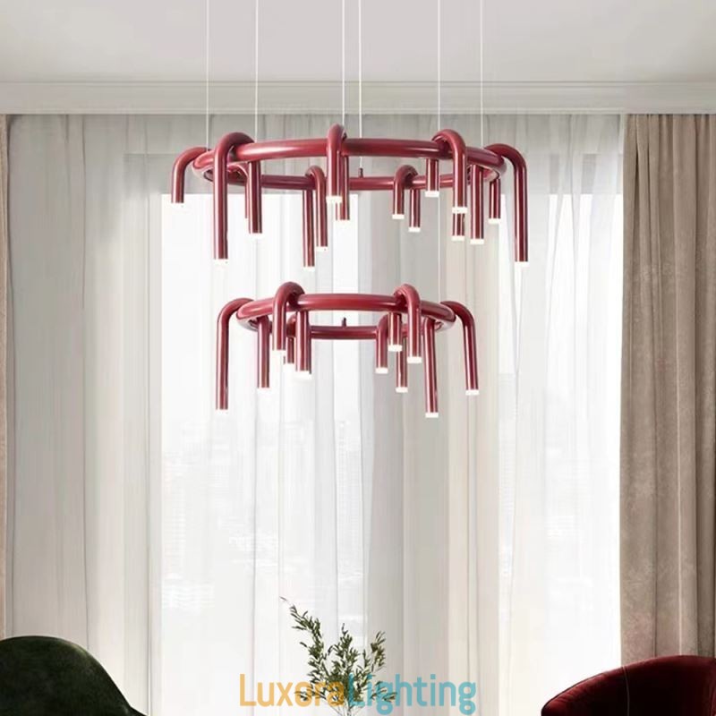 Designer Touch Decorative Ceiling Light Modern Nordic Duplex Building Circular U shaped Pendant Light
