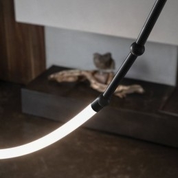 Designer Touch Decorative Pendant Light Creative Line Bamboo Ceiling Light Black Gold