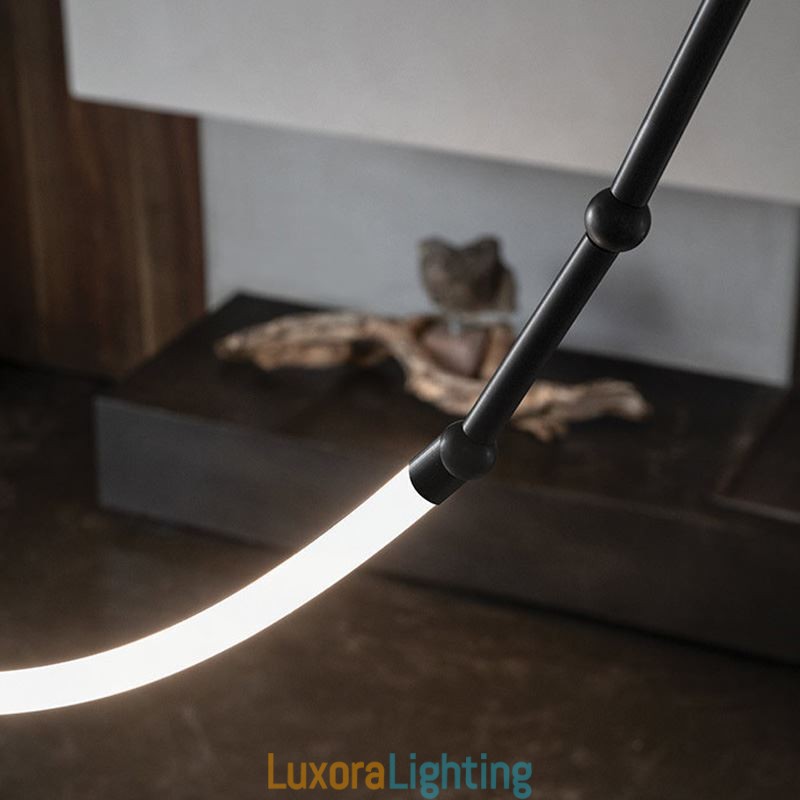 Designer Touch Decorative Pendant Light Creative Line Bamboo Ceiling Light Black Gold