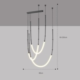 Designer Touch Decorative Pendant Light Creative Line Bamboo Ceiling Light Black Gold