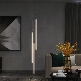 Designer Touch Decorative Ceiling Light Creative Line Bamboo Hanging Light Black Gold