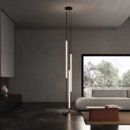 Designer Touch Decorative Ceiling Light Creative Line Bamboo Hanging Light Black Gold