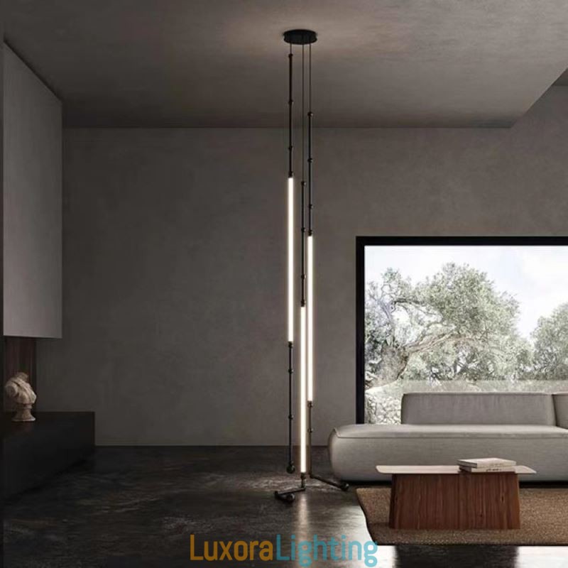 Designer Touch Decorative Ceiling Light Creative Line Bamboo Hanging Light Black Gold