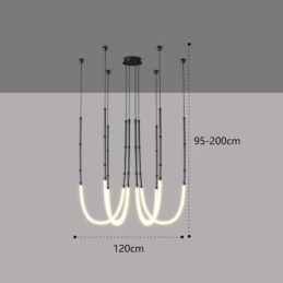 Designer Touch Decorative Ceiling Light Creative Line Bamboo Hanging Light Black Gold