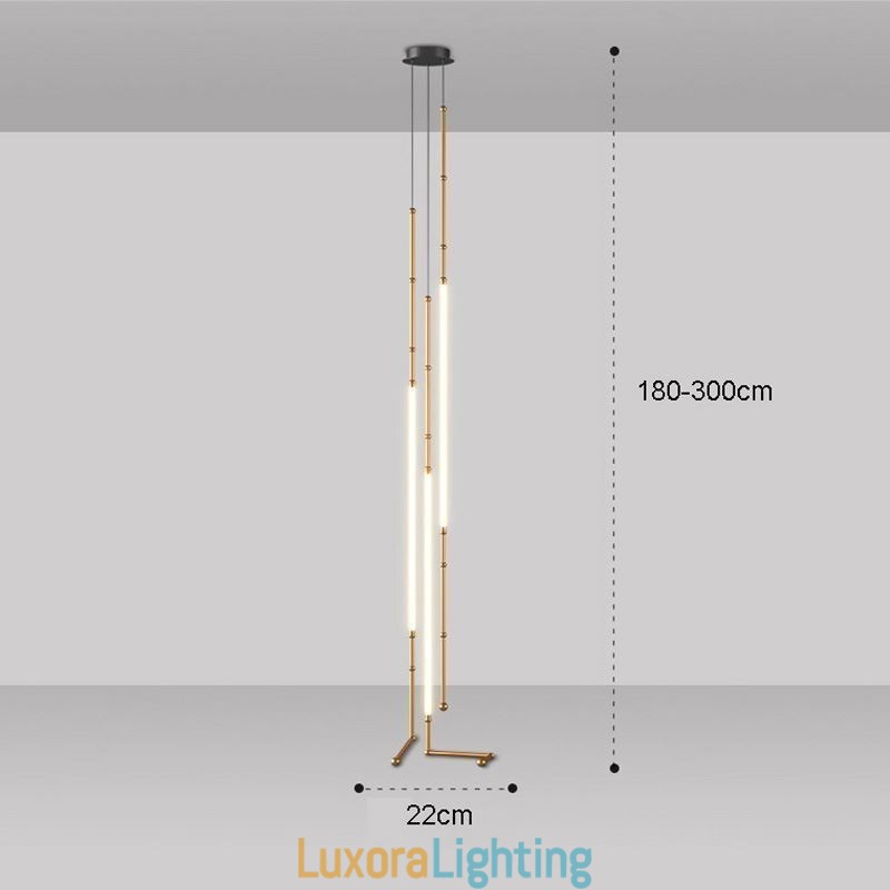 Designer Touch Decorative Ceiling Light Creative Line Bamboo Hanging Light Black Gold