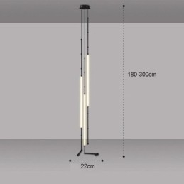 Designer Touch Decorative Ceiling Light Creative Line Bamboo Hanging Light Black Gold