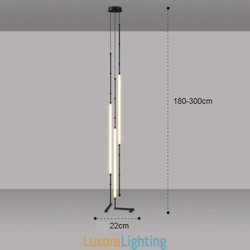 Designer Touch Decorative Ceiling Light Creative Line Bamboo Hanging Light Black Gold