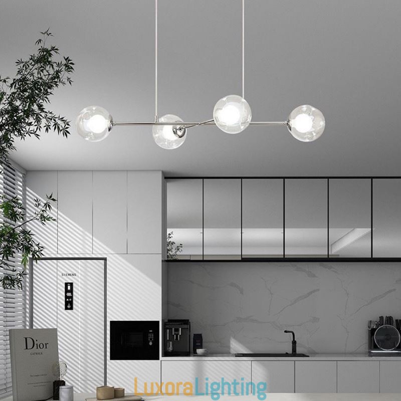 Designer Touch Decorative Glass Hanging Light European Magic Bean Pendant Light 4 Lights