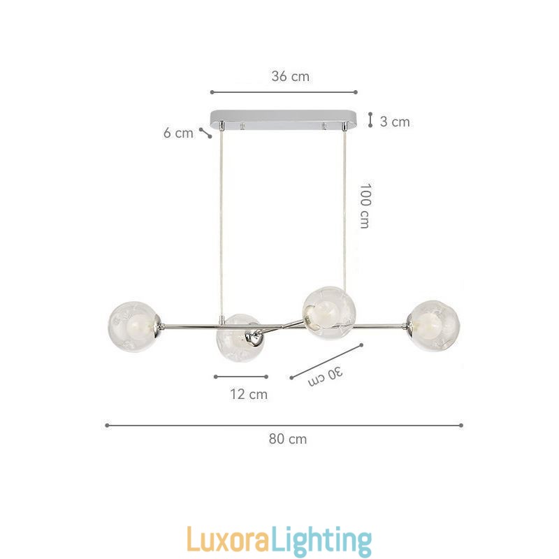 Designer Touch Decorative Glass Hanging Light European Magic Bean Pendant Light 4 Lights