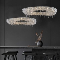 Designer Touch Decorative Crystal Pendant Light Modern Luxury Oval Ceiling Light