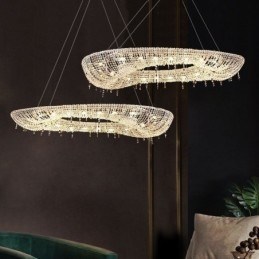 Designer Touch Decorative Crystal Pendant Light Modern Luxury Oval Ceiling Light