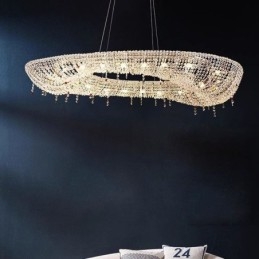 Designer Touch Decorative Crystal Pendant Light Modern Luxury Oval Ceiling Light