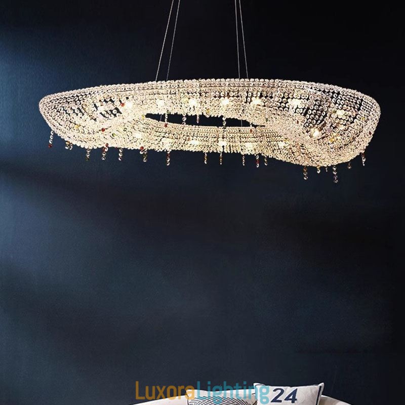Designer Touch Decorative Crystal Pendant Light Modern Luxury Oval Ceiling Light