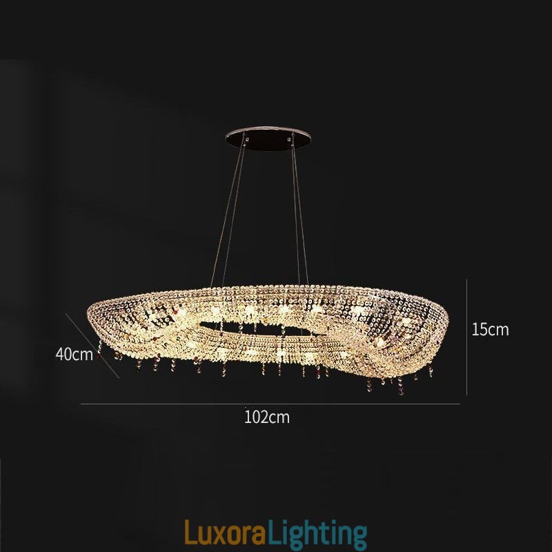 Designer Touch Decorative Crystal Pendant Light Modern Luxury Oval Ceiling Light