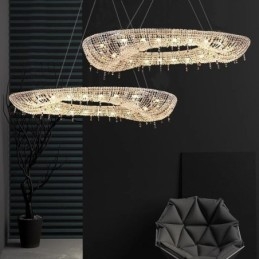 Designer Touch Decorative Crystal Pendant Light Modern Luxury Oval Ceiling Light