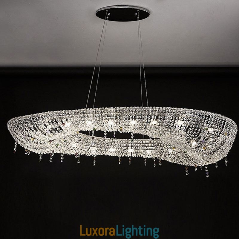 Designer Touch Decorative Crystal Pendant Light Modern Luxury Oval Ceiling Light