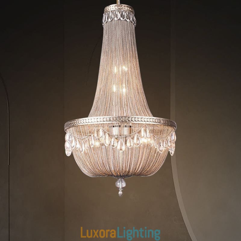 Designer Touch Decorative Tassel Pendant Light Retro American Duplex Aluminum Chain Ceiling Light