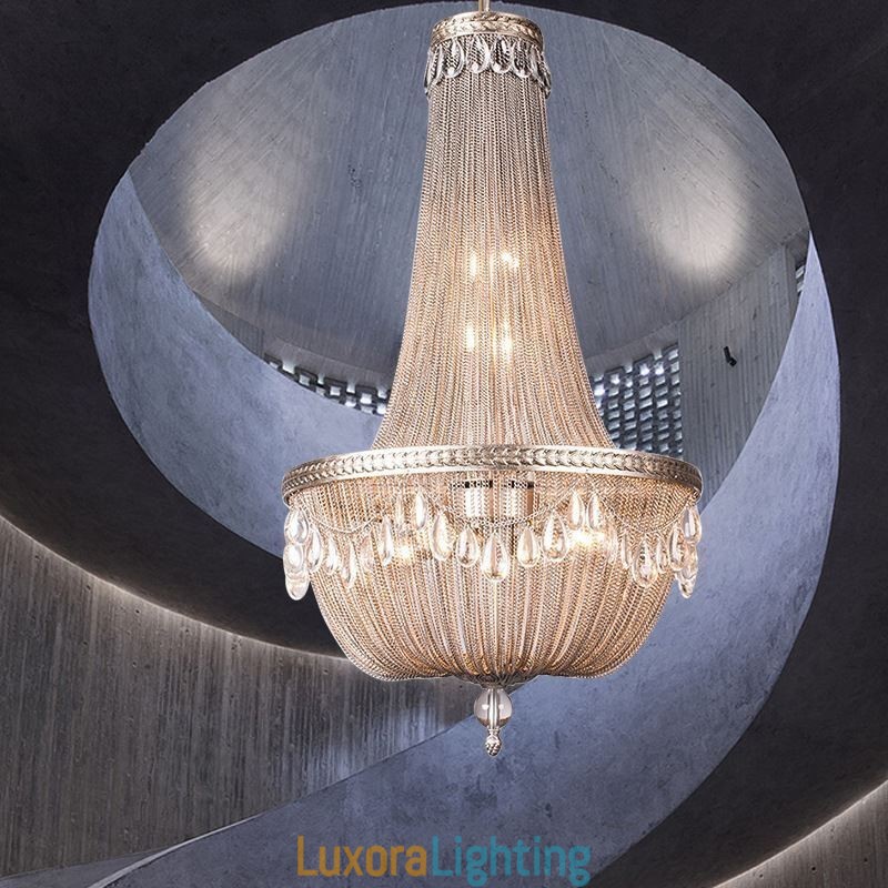 Designer Touch Decorative Tassel Pendant Light Retro American Duplex Aluminum Chain Ceiling Light