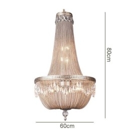 Designer Touch Decorative Tassel Pendant Light Retro American Duplex Aluminum Chain Ceiling Light