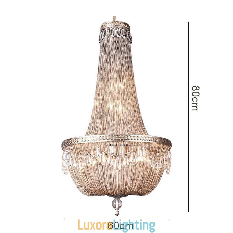 Designer Touch Decorative Tassel Pendant Light Retro American Duplex Aluminum Chain Ceiling Light