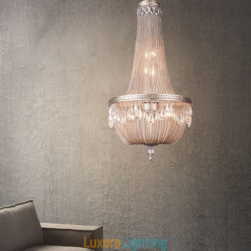 Designer Touch Decorative Tassel Pendant Light Retro American Duplex Aluminum Chain Ceiling Light