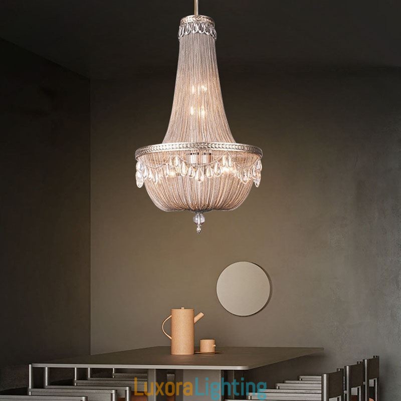 Designer Touch Decorative Tassel Pendant Light Retro American Duplex Aluminum Chain Ceiling Light